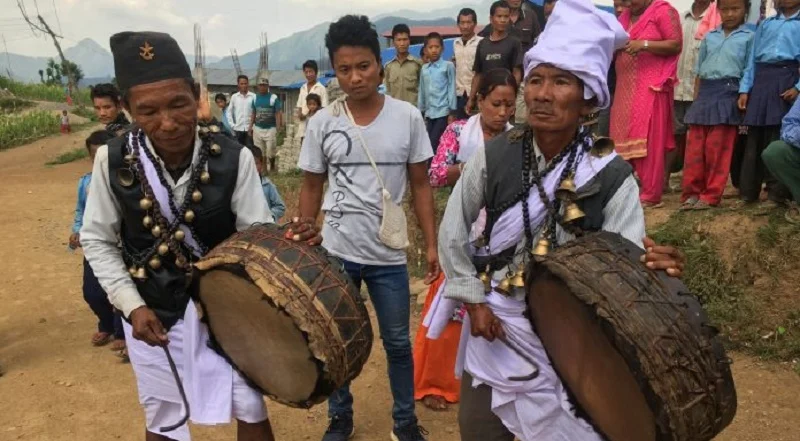 चेपाङ समुदायले न्वागी पर्व मनाउँदै